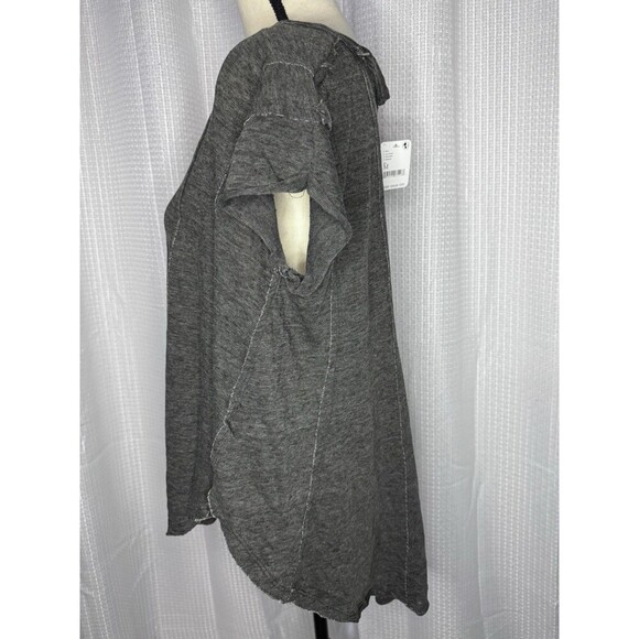 NEW Free People Women’s M Black Sammie V-Neck Short Sleeve Tunic Top HOBO NWT - Picture 3 of 8